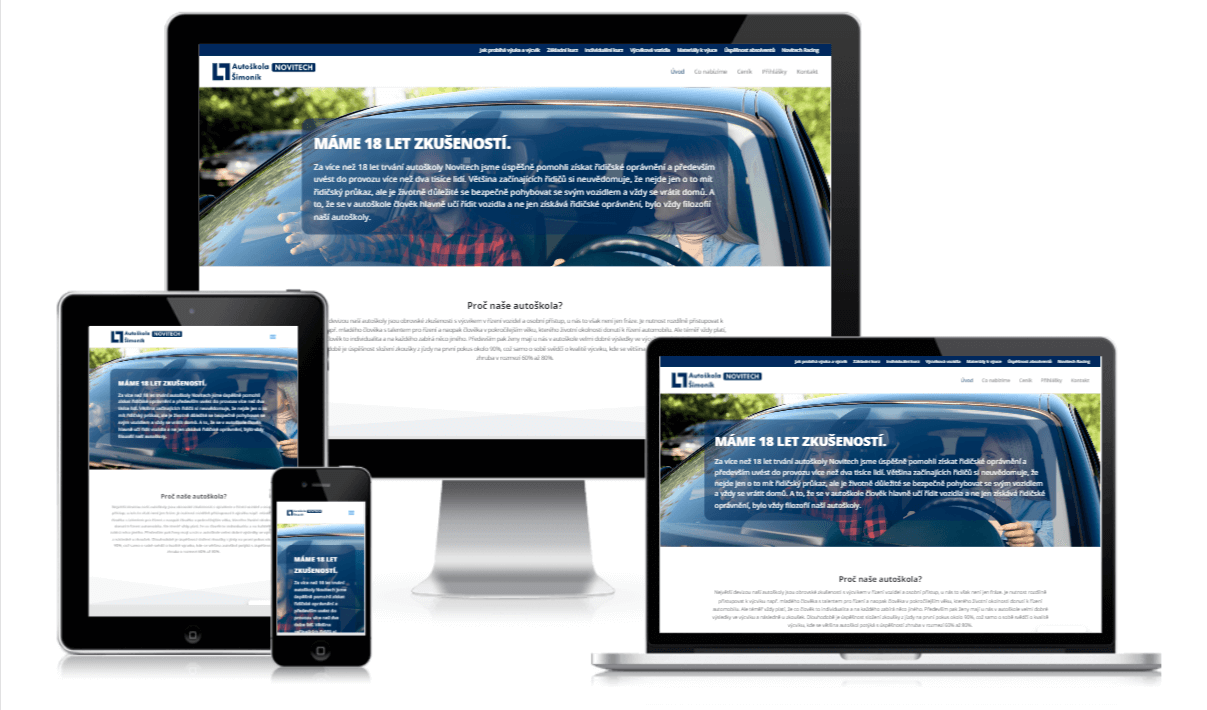Novitech.cz – webové stránky pro autoškolu